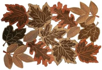 Fall placemats Set of 4 Embroidered Table Runner 11x17Inches for Thanksgiving Place and Autumn Harvest