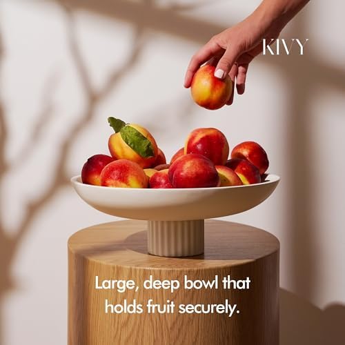 KIVY Concrete Fruit Bowl for Kitchen Counter - Large Decorative Bowl
