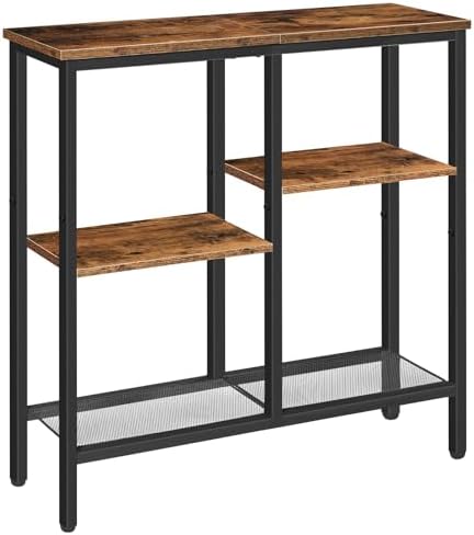 HOOBRO Narrow Console Table, Sofa Table, 4-Tier Industrial Entryway Table