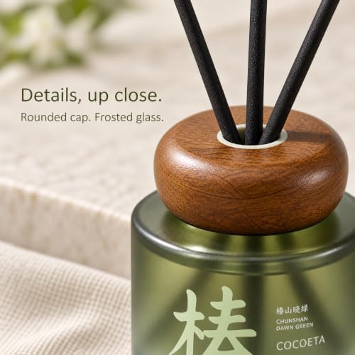 Dawn Camellia Grove Amalfi Lemon & Mint Reed Diffuser, 5.9 Fl Oz – Fresh Citrus Home Fragrance for Up to 90 Days - Reusable, Refillable Glass Holder - Includes 4 Natural Reed Sticks - Flame Free