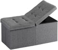 30-INCH Ottoman with Storage, Footrest Storage Bench, End of Bed Bench Coffee Table for Living Room, Bedroom, Entryway (Gray)
