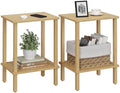 TUTOTAK End Table, Set of 2, Side Table, Nightstand, 2-Tier Storage Shelf