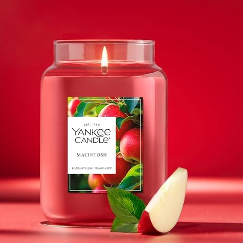 Yankee Candle Macintosh, Fall Scented Candle, 22oz Large Jar with up to 150 Hour Burn Time (Pack of 4)