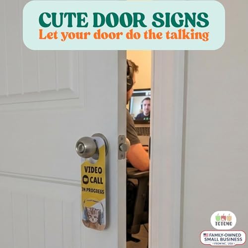Do Not Disturb Door Hanger Signs, Dog and Cat Studio, 2 Pack