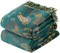 Boho Throw Blanket King Size for Bed, 100% Cotton Lightweight Fall