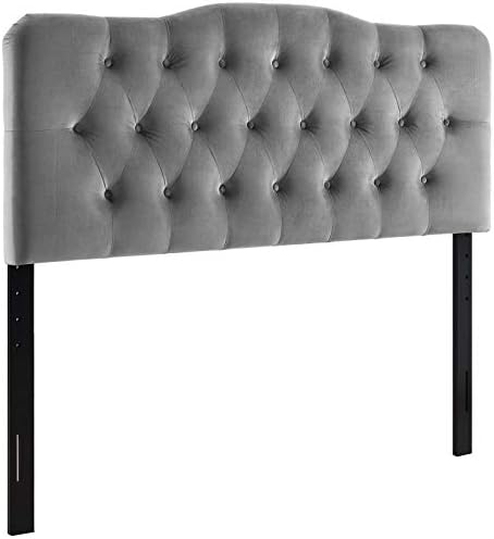 Modway Annabel Diamond Tufted Performance Velvet King Headboard in Gray