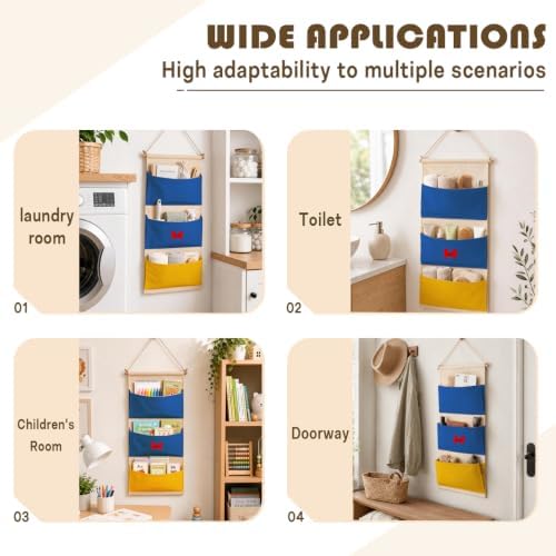 Practical Bow 3-Pocket Hanging Wall Organizer, Space-Saving Door Storage