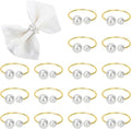 KPOSIYA Pearl Napkin Rings Set of 100 Gold Napkin Holder for Table Decor