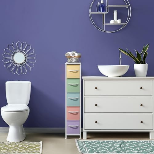 Sorbus 5-Drawer Narrow Dresser for Bedroom (Pastel)