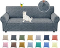 YEMYHOM 1 Piece Stretch Couch Covers for 3 Cushion Couch, Jacquard Sofa Cover with Non-Slip Elastic Bottom, Thickened Slipcover Furniture Protector for Dogs Pets (Large, Dark Gray）