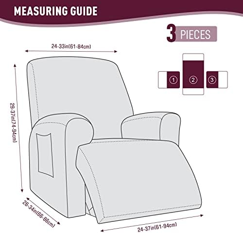 KinCam Recliner Chair Covers, Stretch Reclining Cover, Burgundy