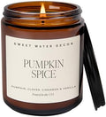 Sweet Water Decor Pumpkin Spice Candle, 9oz Amber Glass Jar, Fall