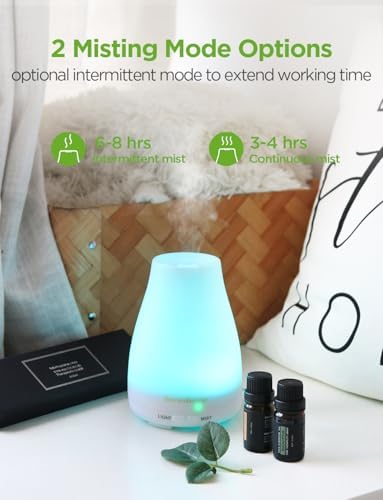 InnoGear 100ml Essential Oil Diffuser for Home with 6 Oils Gift Set, White