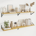 Axeman Deep Floating Shelves, 55'' x 10'' Oak Wall Shelves Set of 2