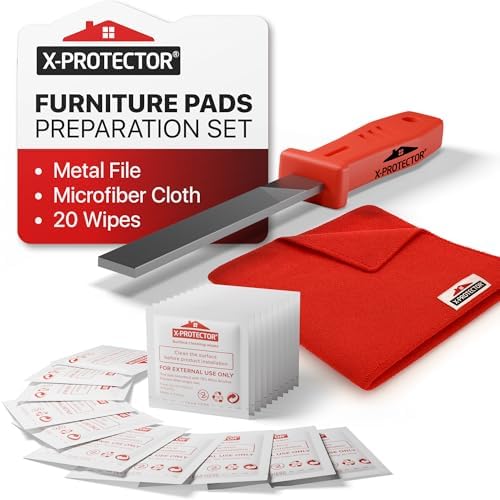 X-Protector Furniture Pads Preparation Set - File, Microfiber, 20 Wipes