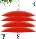 12" Bird Feeder Rain Guard, Hummingbird Feeder Shade Dome Cover, Hanging Squirrel Baffle for Bird Feeder Pole (Red), 4 Pack