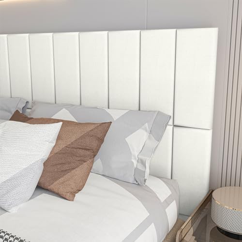 Art3d 12-Pack Peel and Stick Pearl Headboard, 9.84 x 23.62 in, White