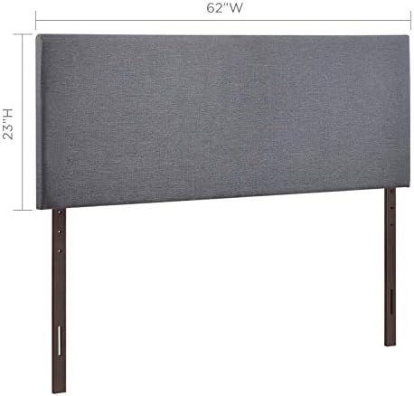 Modway Region Linen Fabric Upholstered Queen Headboard in Smoke