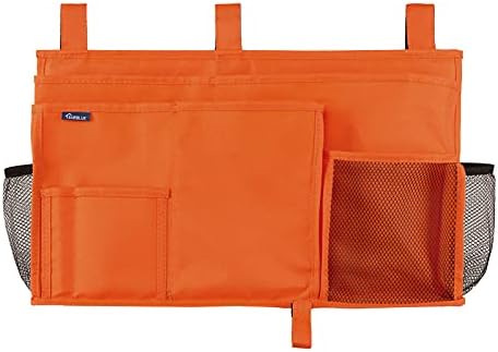 Surblue Caddy Hanging Organizer Bedside Storage Bag for Bunk and Hospital Beds, Orange, L