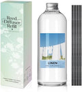 SCENTORINI Linen Diffuser Reed Diffuser Oil Refill, 16.9 FL OZ & 6 Sticks