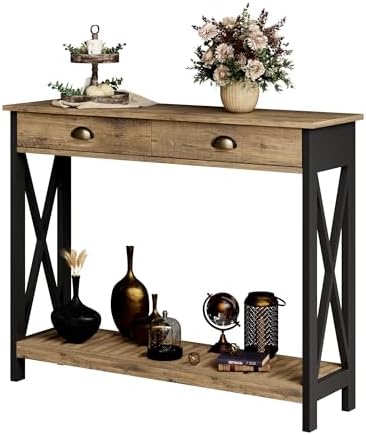 ChooChoo 47" Farmhouse Console Table with Drawer for Entryway