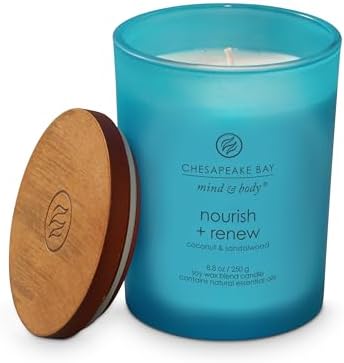Chesapeake Bay Candle Mind & Body Medium Jar Candle Nourish + Renew (Coconut & Sandalwood) (Pack of 4)
