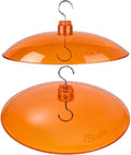 iBorn 13-inch Sunshade Cover for Oriole Feeder, Weather Guard Sun Shade Cover, for Hanging Oriole Nectar Feeder for Outdoors Rain Guard, Chew Proof Polycarbonate, Pack of 2, Orange