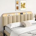 ONBRILL King Headboard Only with LED Light & Storage, Adjustable Headboards