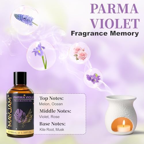 MAYJAM Parma Violet Fragrance Oil for Diffusers for Home, 100ML/3.38FL.OZ