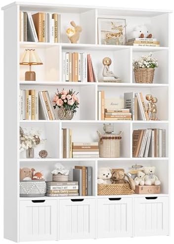 FINETONES 69" H Large Toy Storage Organizer with 4 Movable Drawers