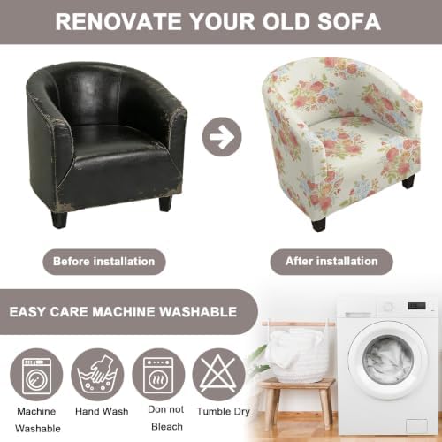 Eco-Ancheng Club Chair Slipcover Tub Chair Cover Stretch Armchair Covers