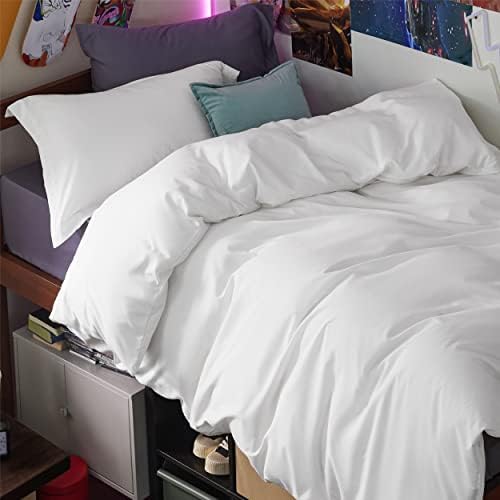Bedsure Twin/Twin XL Duvet Cover, Soft Double Brushed Bedding Set, White