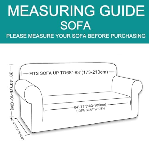 U-NICE HOME Stretch Couch Cover Slipcover for 3 Cushion Sofa, Black