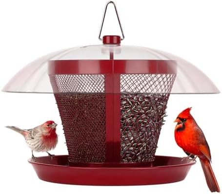 Kingsyard Rain-Resistant Metal Mesh Bird Feeder for Outdoor Hanging