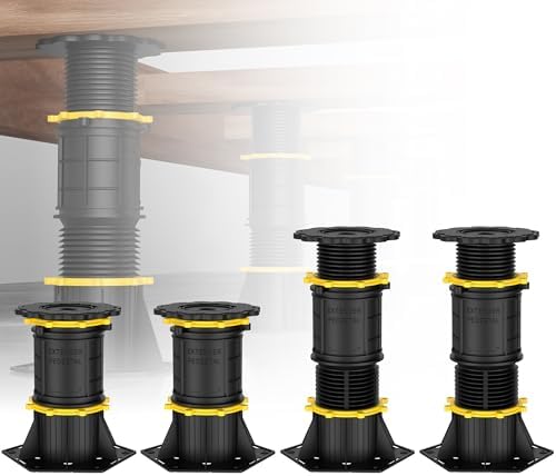 Wlrrcwdttc 4 Pcs Adjustable Height Bed Support Legs 6.9-9.8 inch, Bed Frame Center Support Legs for Bed Frame/Bed Center Slat,Bed Support Reinforcement Parts Bed Slats Support Leg Bed Replacement Legs