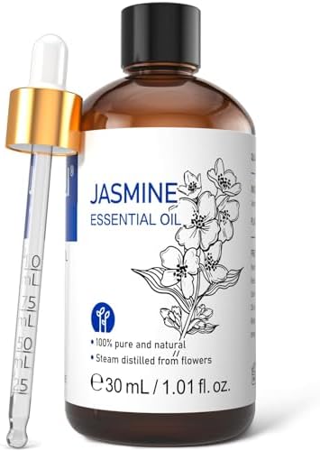 HIQILI Jasmine Essential Oil, for Diffuser, Hair, Skin, Perfume Making