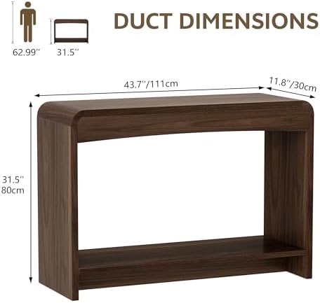 Farmhouse Entryway Table, 43.7" Console Table with Open Shelf