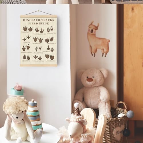 Boat Wades Dinosaur Tracks Wooden Poster Hangers 12x16 Inch,Forest Nursery Decor Poster Hanger Frame,Home Room Bedroom Wall Art Hanging Decor