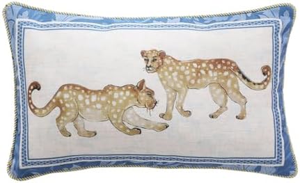 patdrea Designer French Vintage Leopard Printed Pillow Cover,12"x20"