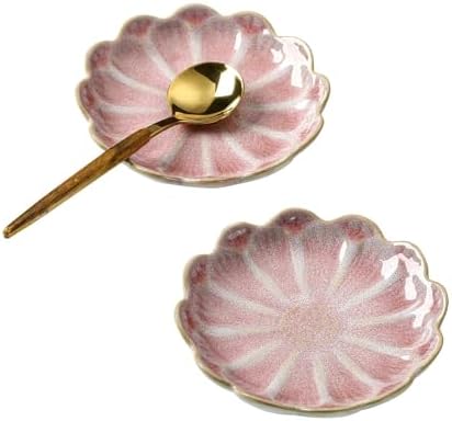 Set of 2 Ceramic Coffee Spoon Rest for Coffee Bar, Cute Cooking Spoon Holder for Stove Top Kitchen Counter, Pink