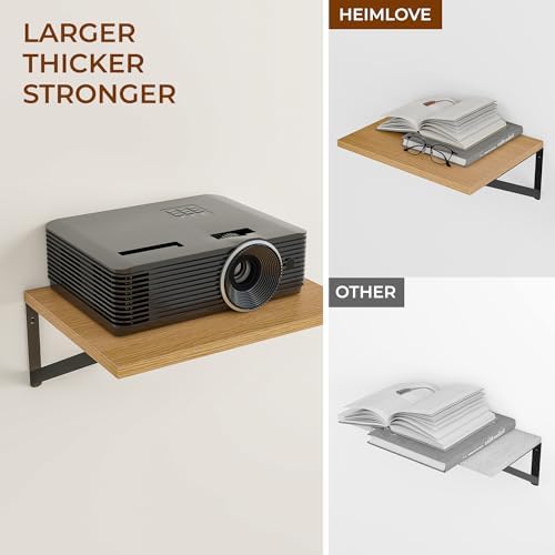 Heimlove 24W x 12D Deep Floating Shelves Set of 3 Oak