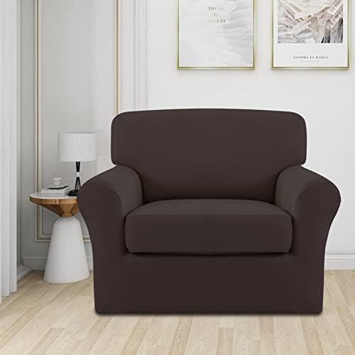 Easy-Going 2 Pieces Stretch Sofa Slipcover for Armchair Washable