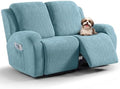 VANSOFY Stretch Recliner Loveseat Cover, 6-Pieces Slipcover, 2 Seat,Light Blue