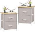 Somdot Nightstand Set of 2 with 2 Drawers, Small Night Stands for Bedroom