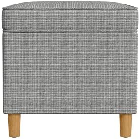 Spatial Order 24" Dinah Collection Storage Ottoman - Sage Mini Grid Pattern
