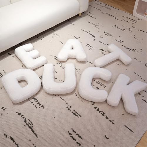 Letter Plush Pillow, Letter Hugging Throw Pillows, Decorative Initial Letter Shaped Throw Pillows for Bed Couch, Letter Pillows English Alphabet A to Z for Sofa Bedroom Living Room Decor (M)