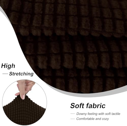 2 Pieces Stretch Chair Cover For Sofa Slipcover, 1 Seat, Chocolate