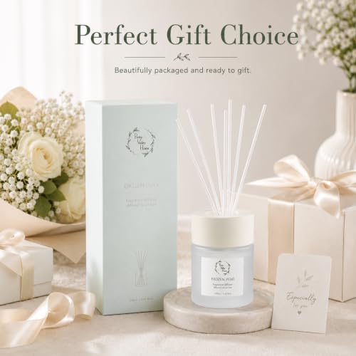 Reed Diffuser Set, Frozen Pear 3.38 fl oz Scented Diffuser with Sticks, Home Fragrance Reed Diffuser for Bathroom Shelf Decor