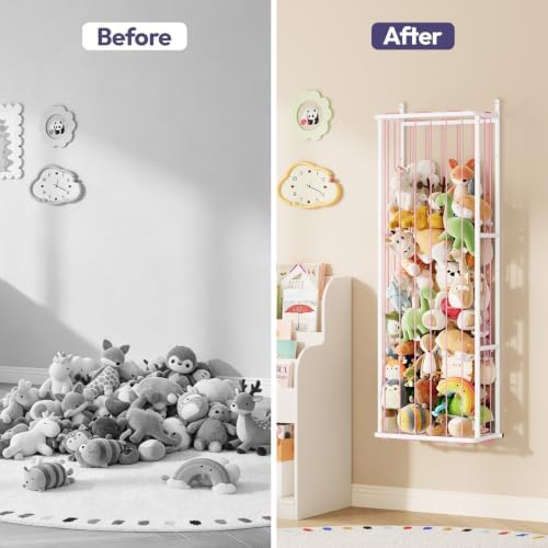 Stuffed Animal Storage, Wall & Door Mounted Plush Toy Organizer