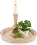 Hanobe Unfinished Round Wooden Craft Trays for DIY Decorative Plate